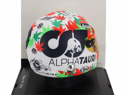 ARAI HELMET | F1  CASCO HELMET ALPHA TAURI AT04 TEAM ALPHA TAURI N 22 MONZA ITALY GP 2023 YUKI TSUNODA | WHITE GREEN RED