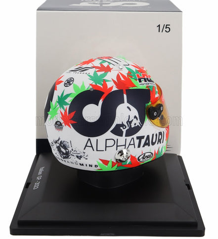 ARAI HELMET | F1  CASCO HELMET ALPHA TAURI AT04 TEAM ALPHA TAURI N 22 MONZA ITALY GP 2023 YUKI TSUNODA | WHITE GREEN RED