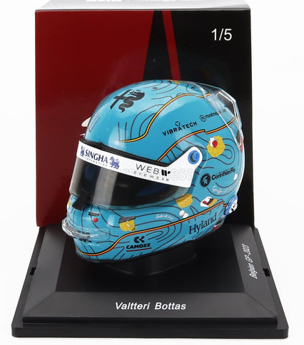 BELL HELMET | F1  CASCO HELMET ALFA ROMEO C43 TEAM STAKE N 77 BELGIUM GP 2023 VALTTERI BOTTAS | LIGHT BLUE