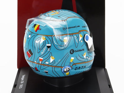 BELL HELMET | F1  CASCO HELMET ALFA ROMEO C43 TEAM STAKE N 77 BELGIUM GP 2023 VALTTERI BOTTAS | LIGHT BLUE