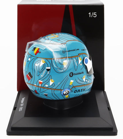 BELL HELMET | F1  CASCO HELMET ALFA ROMEO C43 TEAM STAKE N 77 BELGIUM GP 2023 VALTTERI BOTTAS | LIGHT BLUE