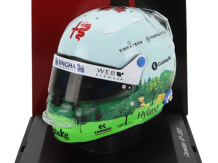 BELL HELMET | F1  CASCO HELMET ALFA ROMEO C43 TEAM STAKE N 24 CANADA GP 2023 GUANYU ZHOU | WHITE GREEN