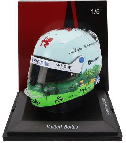 BELL HELMET | F1  CASCO HELMET ALFA ROMEO C43 TEAM STAKE N 24 CANADA GP 2023 GUANYU ZHOU | WHITE GREEN