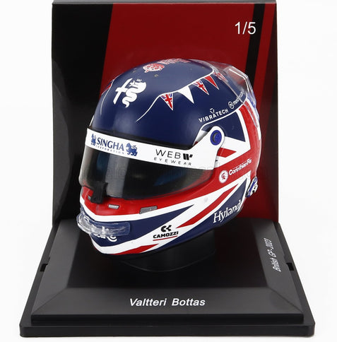 BELL HELMET | F1  CASCO HELMET ALFA ROMEO C43 TEAM STAKE N 77 BRITISH GP 2023 VALTTERI BOTTAS | BLUE RED WHITE
