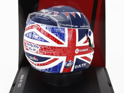 BELL HELMET | F1  CASCO HELMET ALFA ROMEO C43 TEAM STAKE N 77 BRITISH GP 2023 VALTTERI BOTTAS | BLUE RED WHITE
