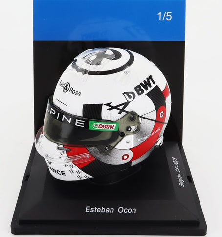 BELL HELMET | F1  CASCO HELMET RENAULT A523 TEAM BWT ALPINE N 31 BELGIUM GP 2023 ESTEBAN OCON | WHITE BLACK RED