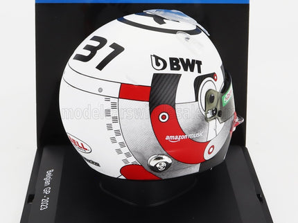 BELL HELMET | F1  CASCO HELMET RENAULT A523 TEAM BWT ALPINE N 31 BELGIUM GP 2023 ESTEBAN OCON | WHITE BLACK RED