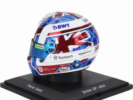 Bell Helmet F1 Helma Renault A523 Team Bwt Alpine N°10 British GP 2023 Pierre Gasly 1:5 Spark Model biela modrá červená