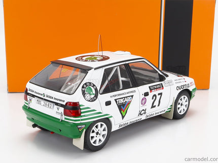Skoda Felicia N°27 Rally Rac Lombard 1995 P.Sibera - P.Gross 1:18 IXO Models biela zelená