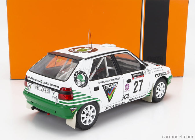 Skoda Felicia N°27 Rally Rac Lombard 1995 P.Sibera - P.Gross 1:18 IXO Models biela zelená