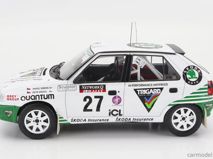 Skoda Felicia N°27 Rally Rac Lombard 1995 P.Sibera - P.Gross 1:18 IXO Models biela zelená