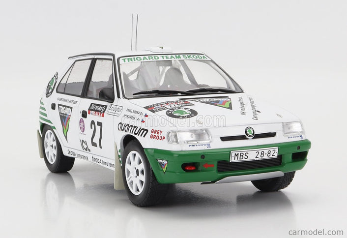 Skoda Felicia N°27 Rally Rac Lombard 1995 P.Sibera - P.Gross 1:18 IXO Models biela zelená