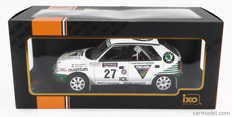 Skoda Felicia N°27 Rally Rac Lombard 1995 P.Sibera - P.Gross 1:18 IXO Models biela zelená