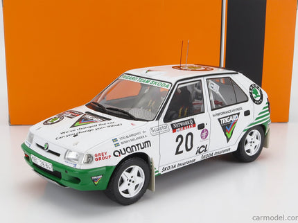 Skoda Felicia N°20 Rally Rac Lombard 1995 S.Blomqvist - B.Melander 1:18 IXO Models biela zelená
