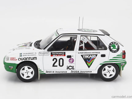 Skoda Felicia N°20 Rally Rac Lombard 1995 S.Blomqvist - B.Melander 1:18 IXO Models biela zelená