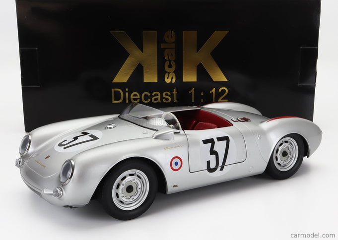Porsche 550 RS Spider 1.5L Team Porsche KG N°37 24h Le Mans 1955 H.Polensky - R.Von Frankenberg 1:12 KK Scale strieborná