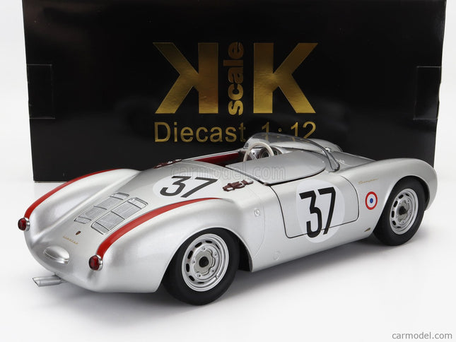 Porsche 550 RS Spider 1.5L Team Porsche KG N°37 24h Le Mans 1955 H.Polensky - R.Von Frankenberg 1:12 KK Scale strieborná