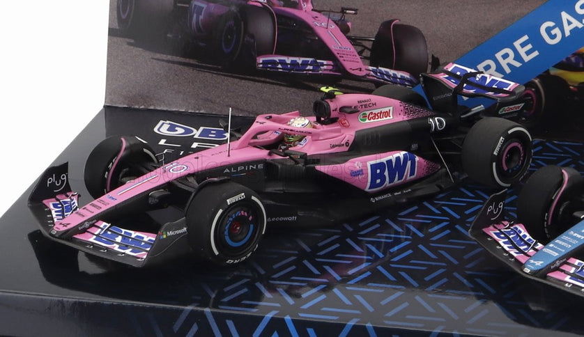 ALPINE | SET 2X F1  A523 TEAM BWT ALPINE N 10 9th BAHRAIN GP 2023 + N 10 8th MIAMI GP 2023 PIERRE GASLY | BLUE BLACK PINK