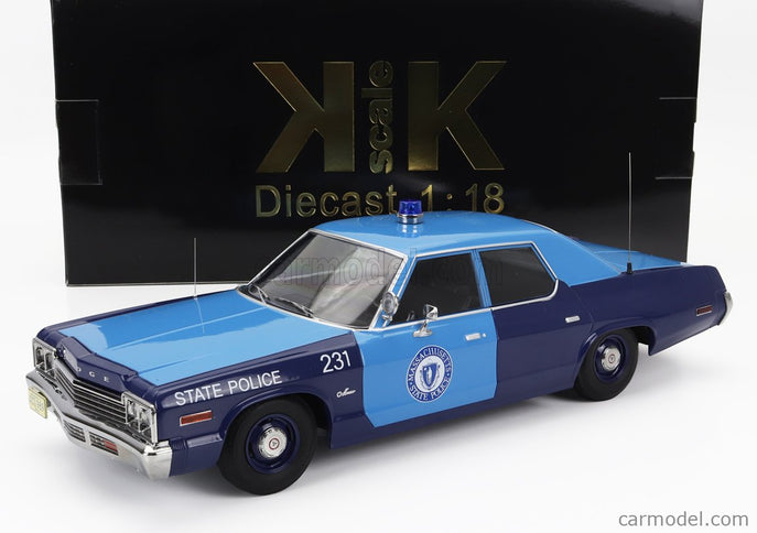 Dodge Monaco Massachusetts State Police 1974 1:18 KK Scale 2 Tone modrá