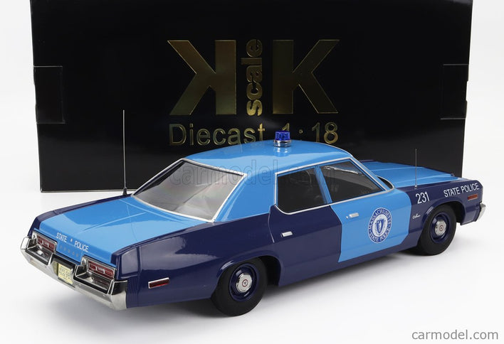 Dodge Monaco Massachusetts State Police 1974 1:18 KK Scale 2 Tone modrá
