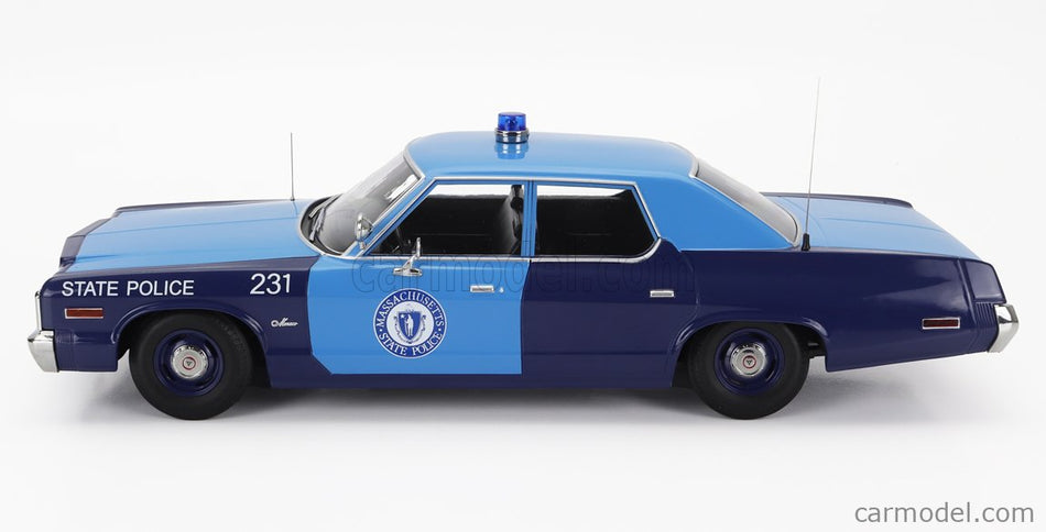 Dodge Monaco Massachusetts State Police 1974 1:18 KK Scale 2 Tone modrá