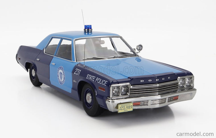 Dodge Monaco Massachusetts State Police 1974 1:18 KK Scale 2 Tone modrá