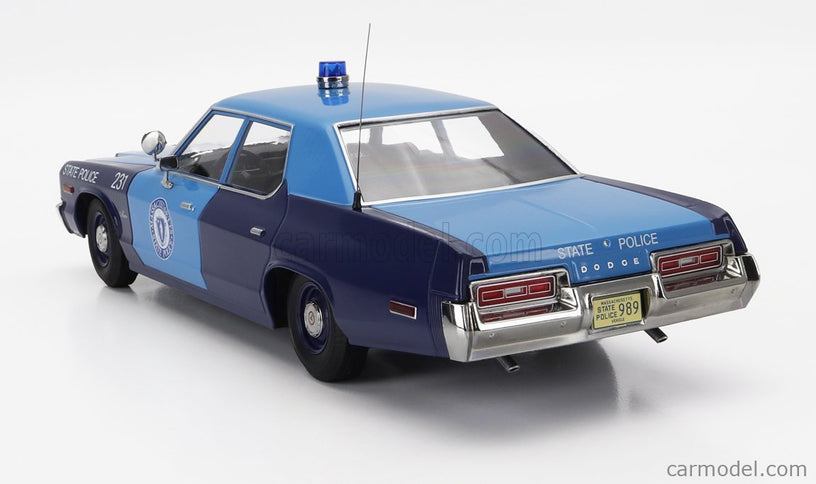 Dodge Monaco Massachusetts State Police 1974 1:18 KK Scale 2 Tone modrá