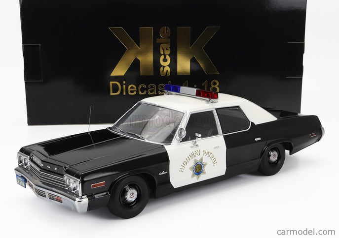 Dodge Monaco California Highway Patrol Police 1974 1:18 KK Scale čierna biela