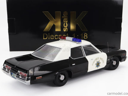 Dodge Monaco California Highway Patrol Police 1974 1:18 KK Scale čierna biela