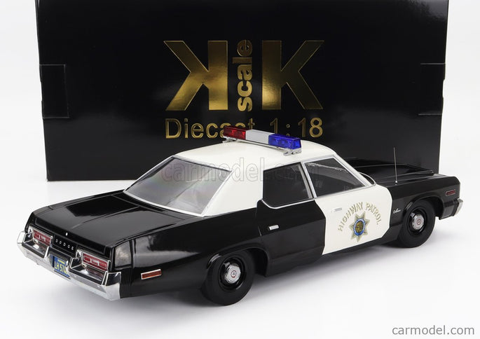 Dodge Monaco California Highway Patrol Police 1974 1:18 KK Scale čierna biela