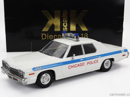 Dodge Monaco Chicago Police 1974 1:18 KK Scale biela svetlomodrá