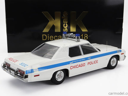 Dodge Monaco Chicago Police 1974 1:18 KK Scale biela svetlomodrá