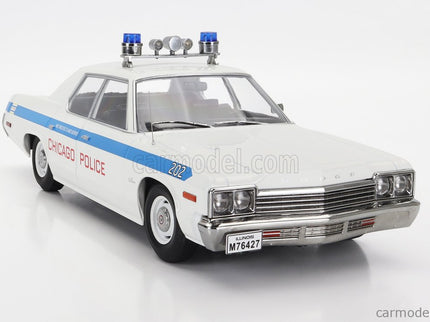 Dodge Monaco Chicago Police 1974 1:18 KK Scale biela svetlomodrá