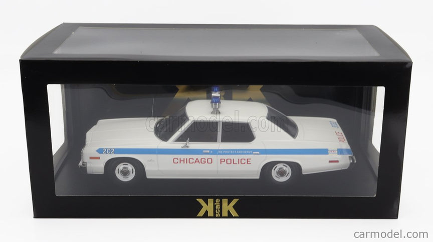 Dodge Monaco Chicago Police 1974 1:18 KK Scale biela svetlomodrá