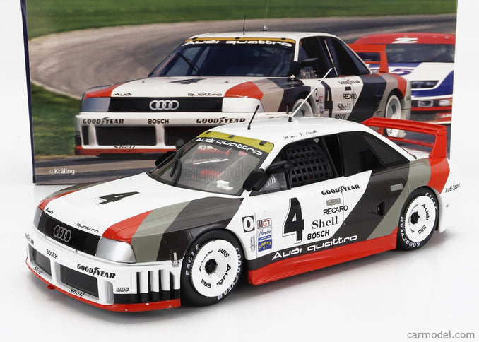 Audi 90 Quattro Team Audi Sport N°4 2. Miesto Portland IMSA 1989 Hans Joachim Stuck 1:18 Werk83 biela sivá červená