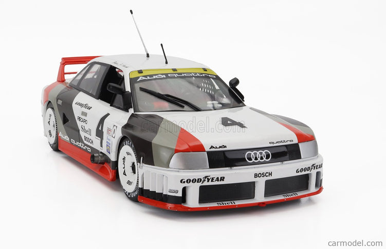 Audi 90 Quattro Team Audi Sport N°4 2. Miesto Portland IMSA 1989 Hans Joachim Stuck 1:18 Werk83 biela sivá červená