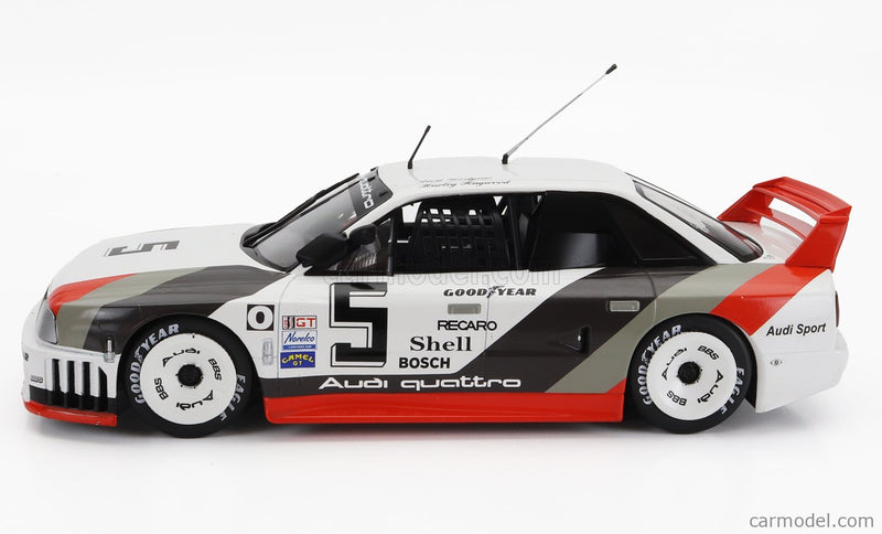 Audi 90 Quattro Team Audi Sport N°5 500KM Road America IMSA 1989 H.Haywood - S.Goodyear 1:18 Werk83 biela sivá červená