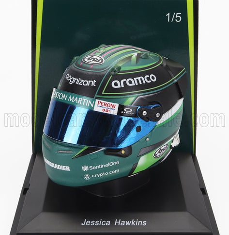 BELL HELMET | F1  CASCO HELMET ASTON MARTIN AMR23 TEAM ARAMCO COGNIZANT N 0 F1 TEST 2023 JESSICA HAWKINS | GREEN
