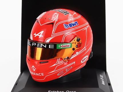 Bell Helmet F1 Helma Renault A523 Team Bwt Alpine N°31 Azerbaijan GP 2023 Esteban Ocon 1:5 Spark Model červená