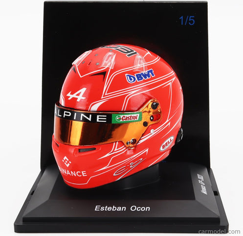 Bell Helmet F1 Helma Renault A523 Team Bwt Alpine N°31 Azerbaijan GP 2023 Esteban Ocon 1:5 Spark Model červená