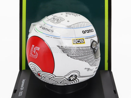 Stilo Helmet F1 Helma Aston Martin AMR23 Team Aramco Cognizant N°18 Japan GP 2023 Lance Stroll 1:5 Spark Model biela