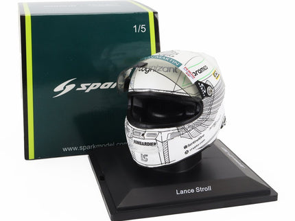 Stilo Helmet F1 Helma Aston Martin AMR23 Team Aramco Cognizant N°18 Japan GP 2023 Lance Stroll 1:5 Spark Model biela