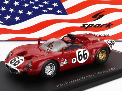ALFA ROMEO | 33 SPIDER TEAM AUTODELTA N 66 12h SEBRING 1967 R.BUSSINELLO - N.GALLI | RED