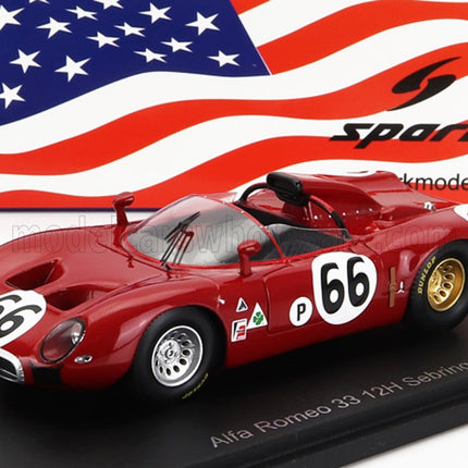 ALFA ROMEO | 33 SPIDER TEAM AUTODELTA N 66 12h SEBRING 1967 R.BUSSINELLO - N.GALLI | RED