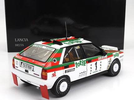 LANCIA | DELTA HF INTEGRALE 4WD (night version) TEAM LANCIA TOTIP N 1 WINNER RALLY TARGA FLORIO 1987 DARIO CERRATO - GIUSEPPE CERRI | WHITE RED GREEN