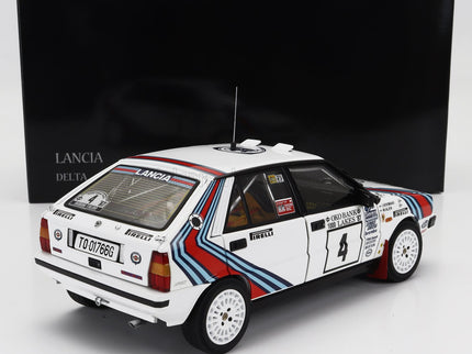 LANCIA | DELTA HF INTEGRALE 4WD TEAM LANCIA  N 4 WINNER RALLY 1000 LAKES 1987 MARKKU ALEN - ILKKA KIVIMAKI | WHITE RED BLUE