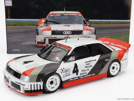 Audi 90 Quattro Team Audi Sport N°4 Víťaz IMSA Watkins Glen 1989 Walter Rohrl - Hans Joachim Stuck 1:18 Werk83 biela sivá červená