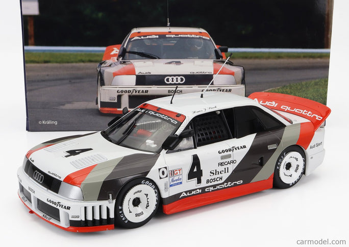 Audi 90 Quattro Team Audi Sport N°4 Víťaz IMSA Watkins Glen 1989 Walter Rohrl - Hans Joachim Stuck 1:18 Werk83 biela sivá červená