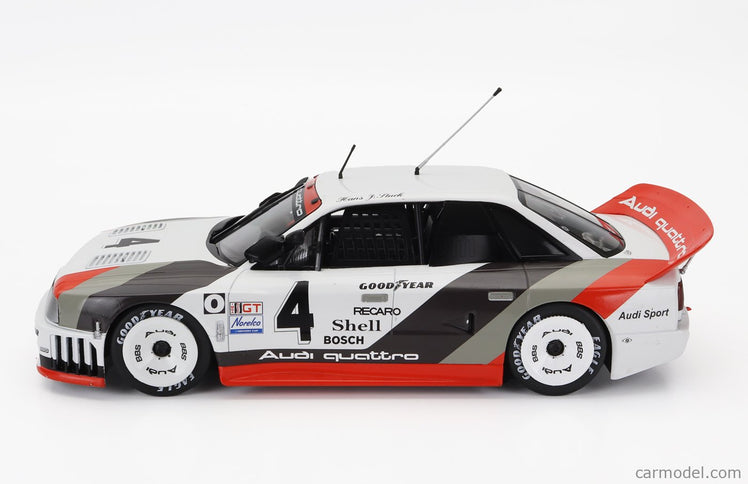Audi 90 Quattro Team Audi Sport N°4 Víťaz IMSA Watkins Glen 1989 Walter Rohrl - Hans Joachim Stuck 1:18 Werk83 biela sivá červená