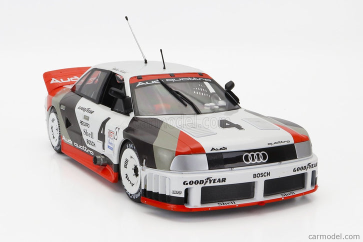 Audi 90 Quattro Team Audi Sport N°4 Víťaz IMSA Watkins Glen 1989 Walter Rohrl - Hans Joachim Stuck 1:18 Werk83 biela sivá červená